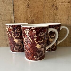Starbucks 2007 35th Anniversary Split Tail Mermaid Siren Coffee Mugs